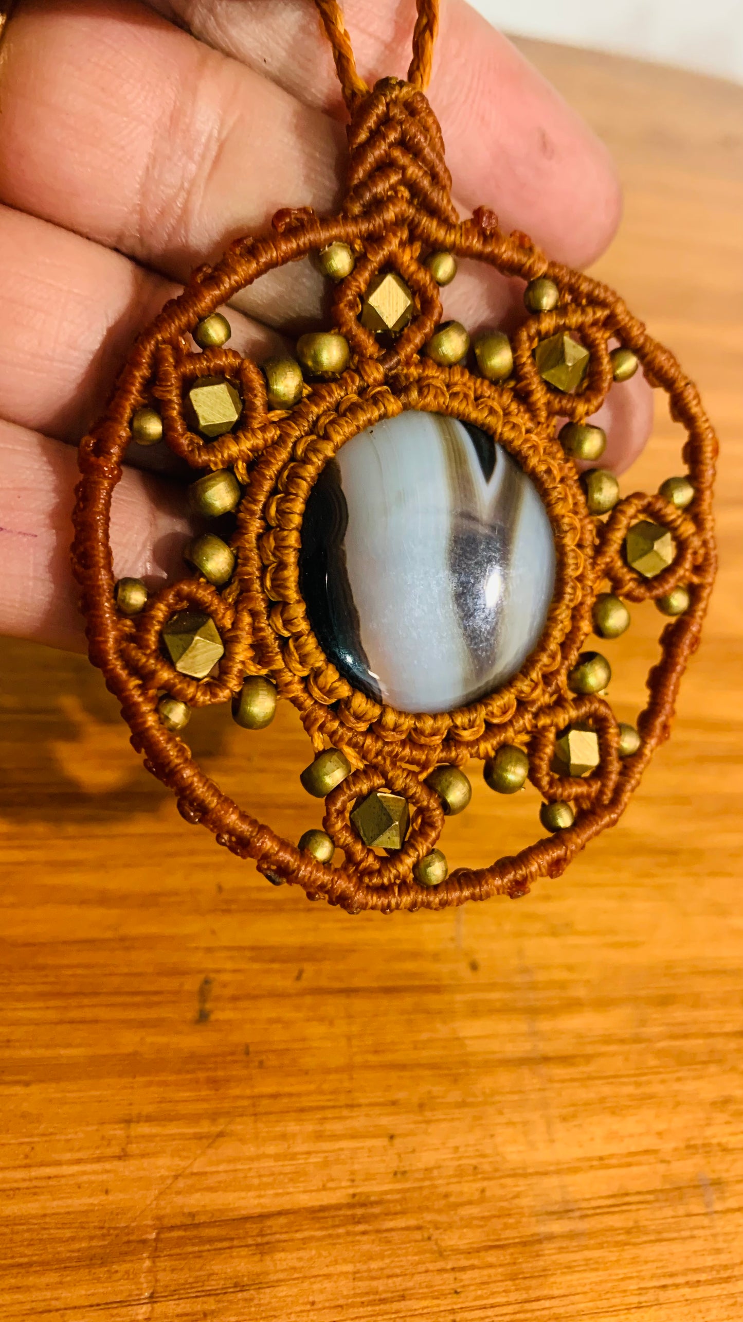 Bohemian style handcrafted Macrame necklace # 6