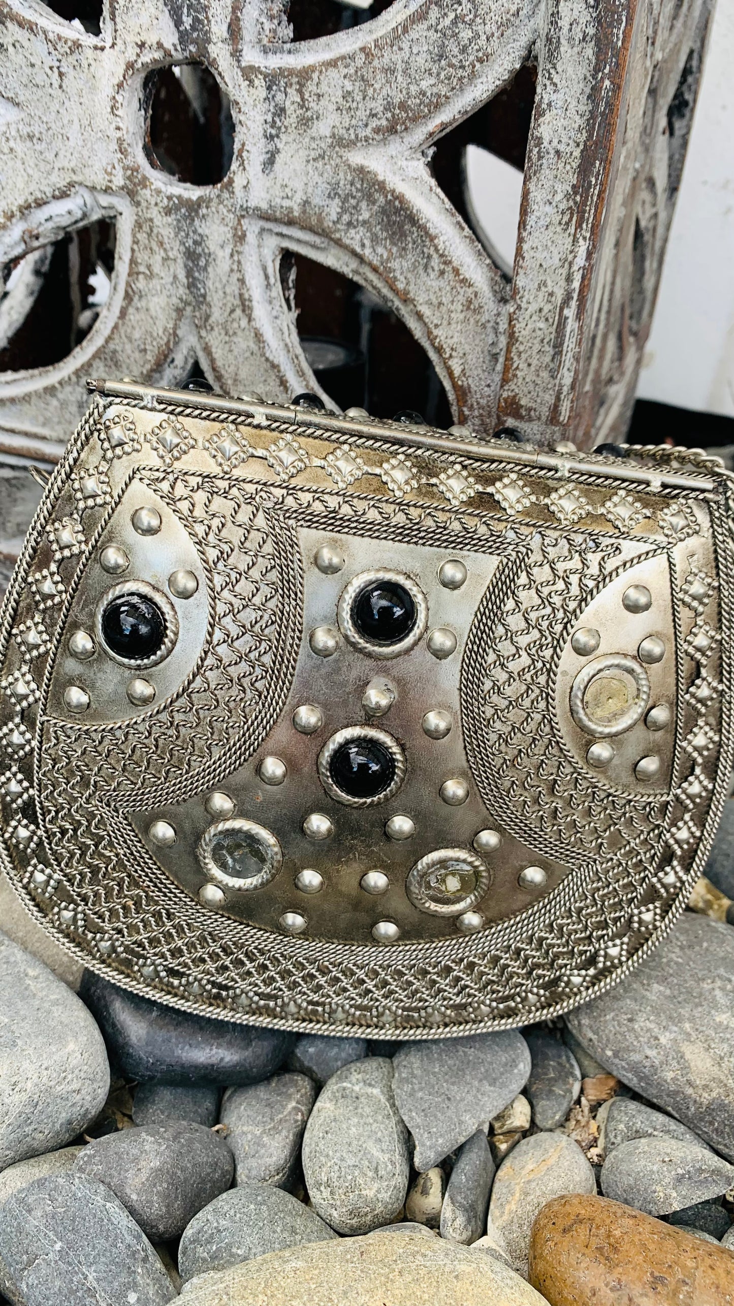 CLEARANCE!! Bohemian style handcrafted metal / Brass Clutch #90621