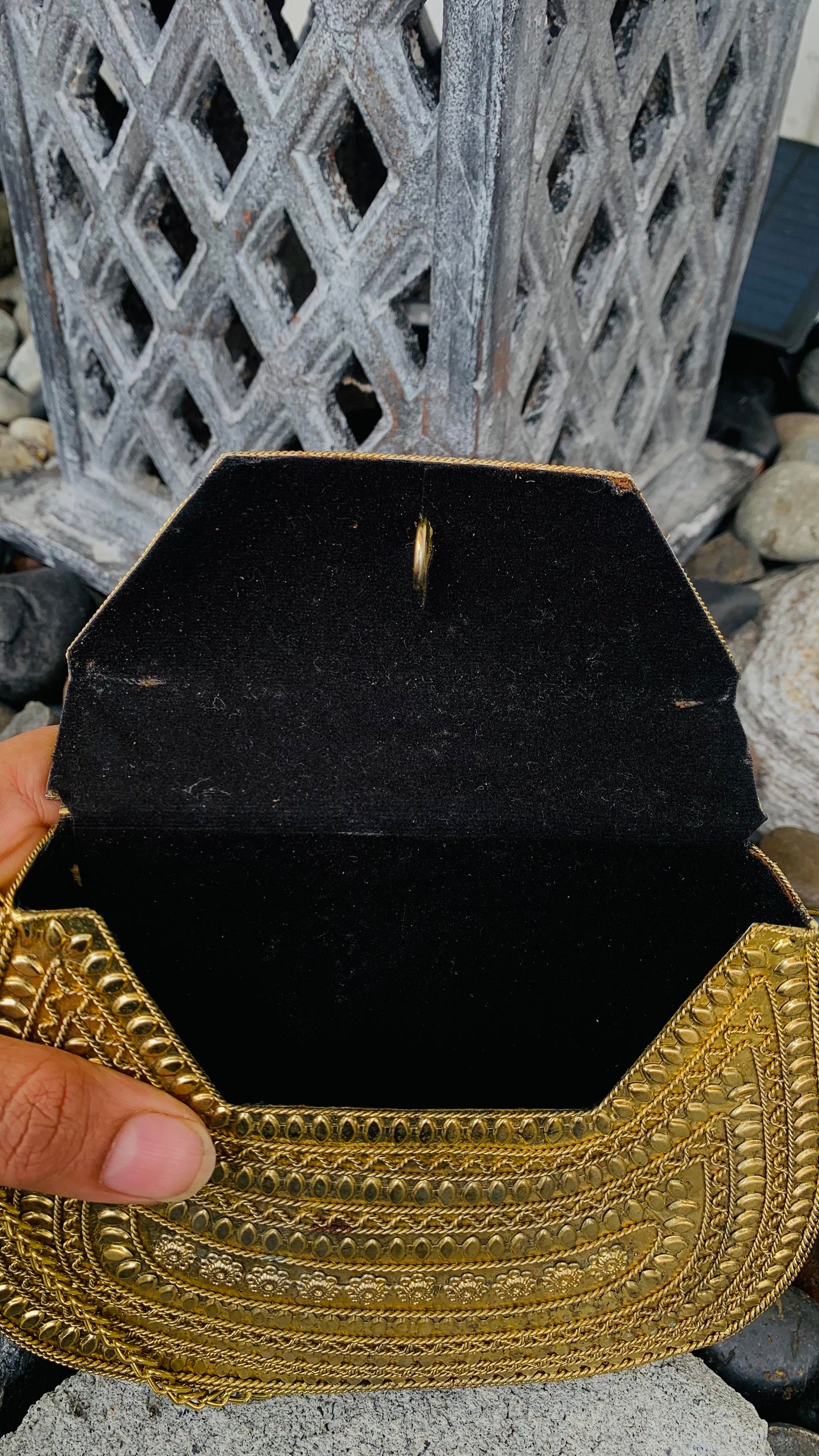 CLEARANCE!! Bohemian style handcrafted metal / Brass Clutch #90620