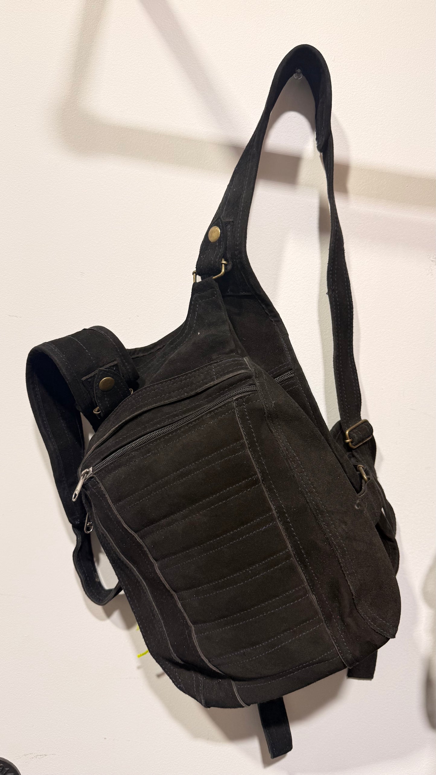 Bohemian style handcrafted Genuine leather Backpack #4495