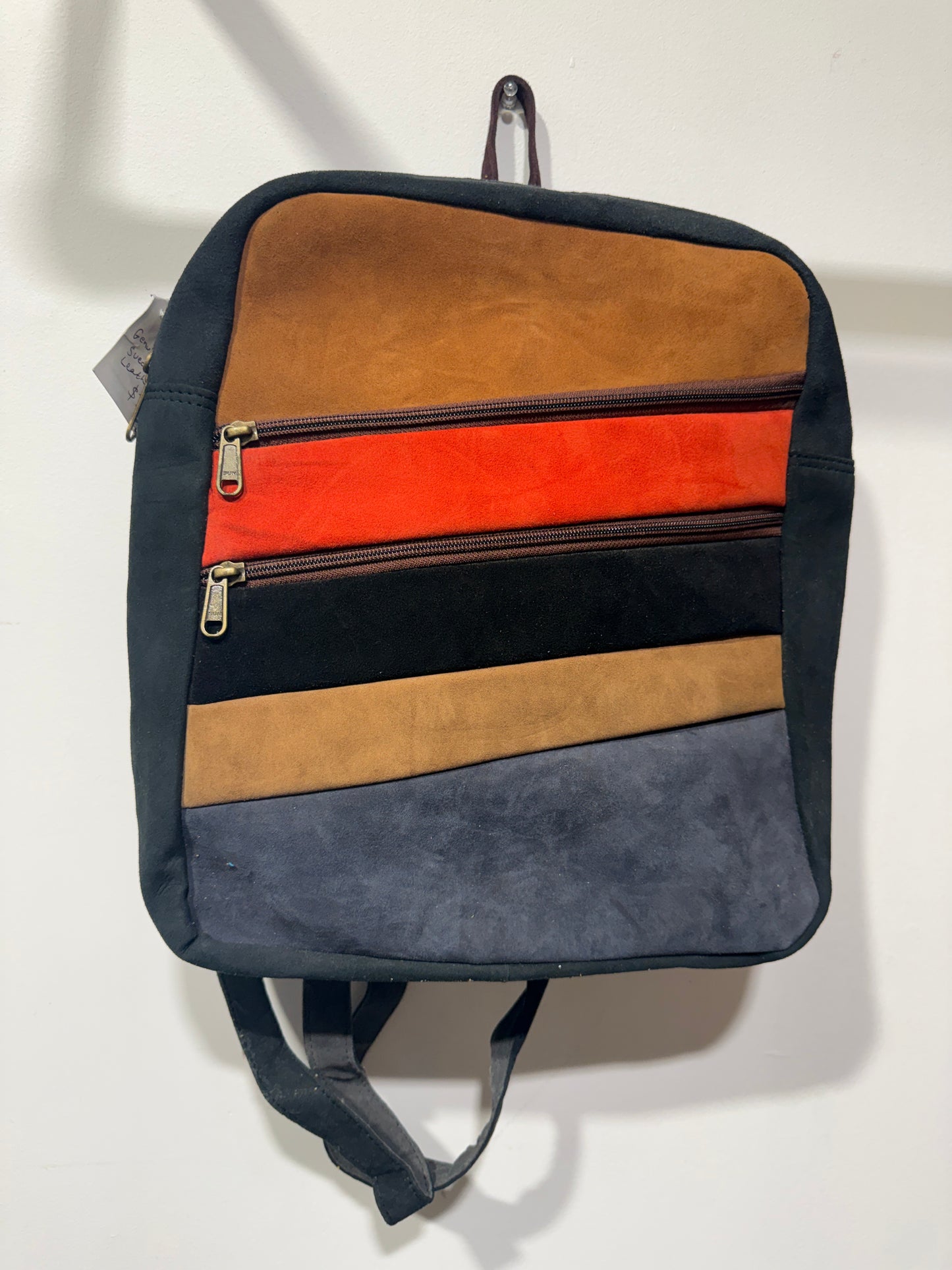 Bohemian style handcrafted Genuine leather Backpack #4499