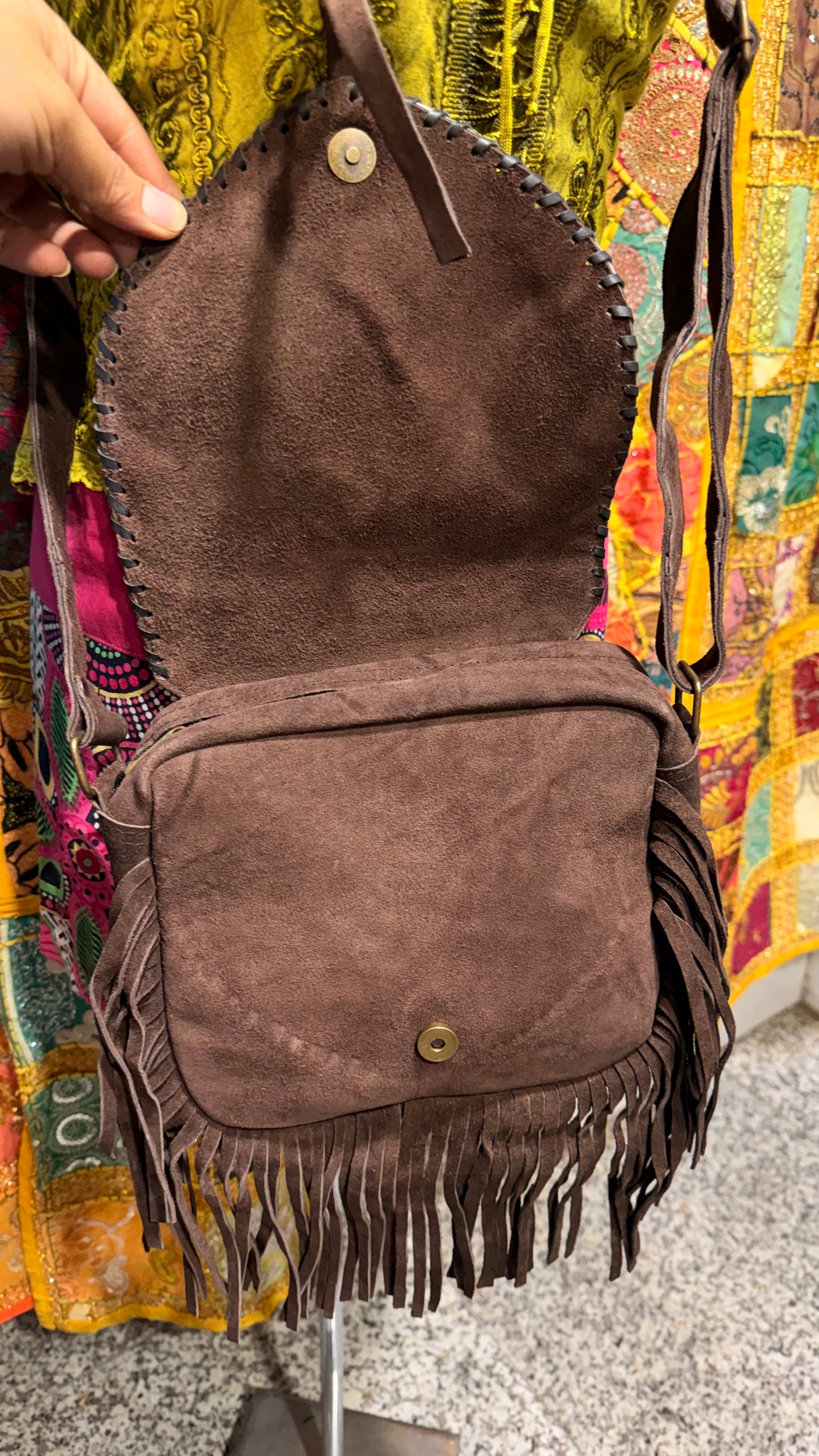 HANDCRAFTED GENUINE SUEDE LEATHER TOTE BAG #LEA1081