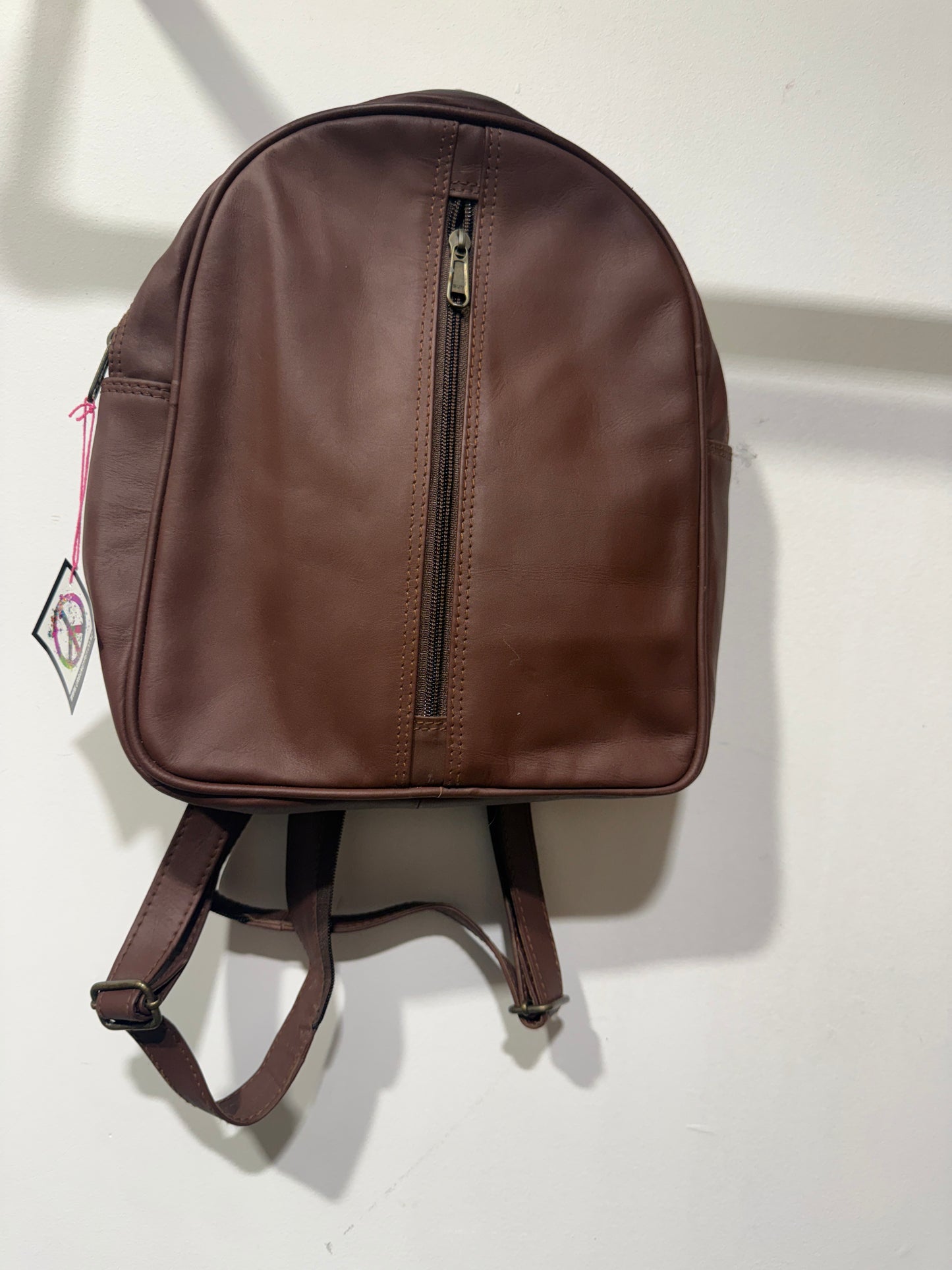 Bohemian style handcrafted Genuine leather Backpack #4497