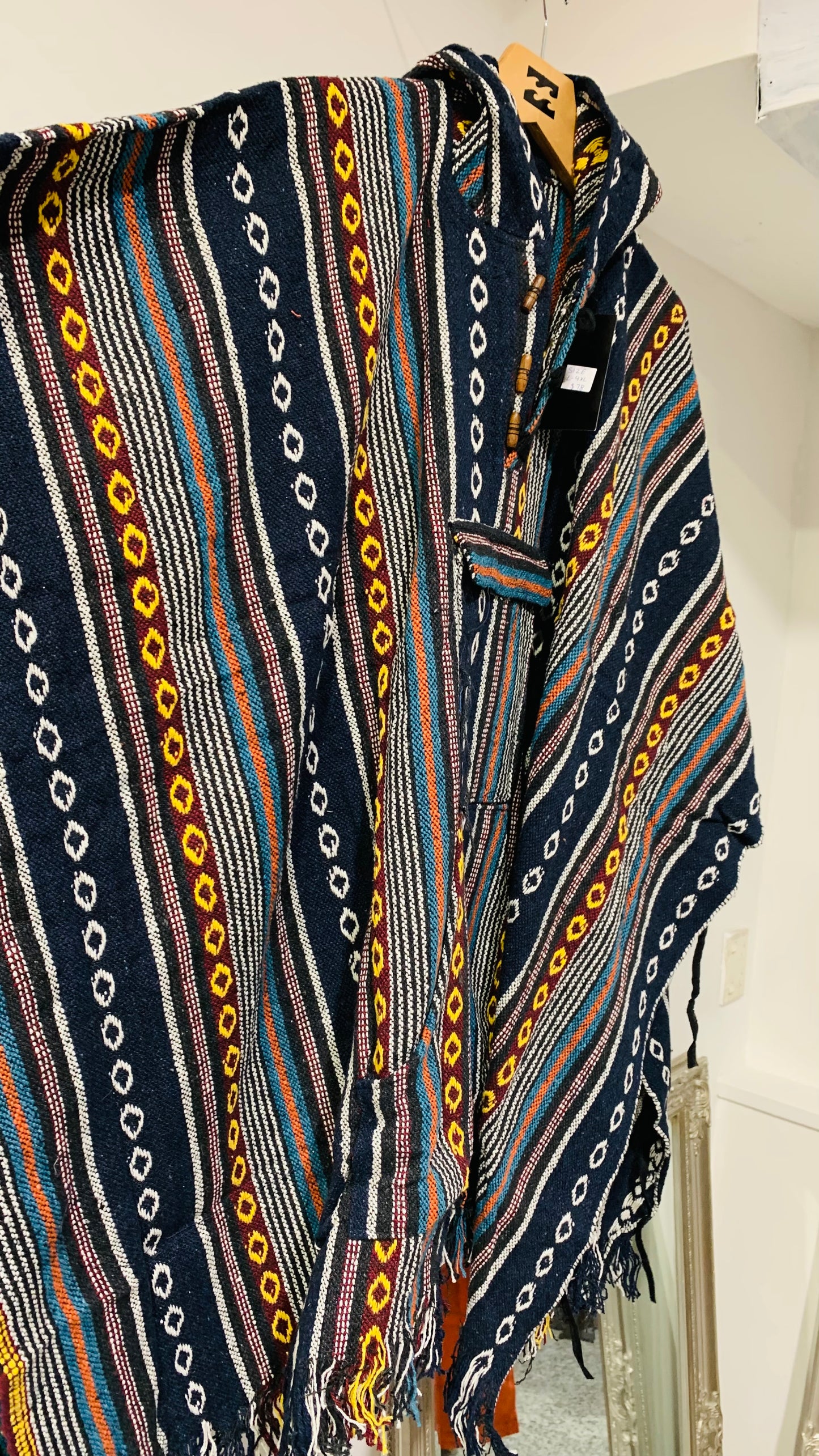 Bohemian style handcrafted Hoodie Gheri poncho #017343