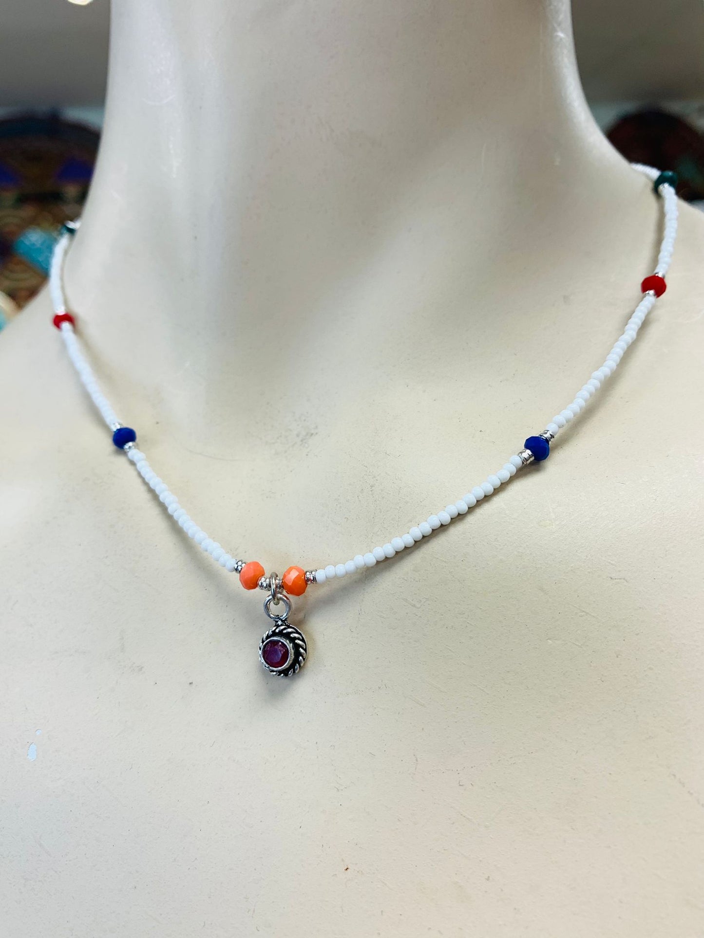 BOHEMIAN STYLE HANDCRAFTED BEADS NECKLACE # 78