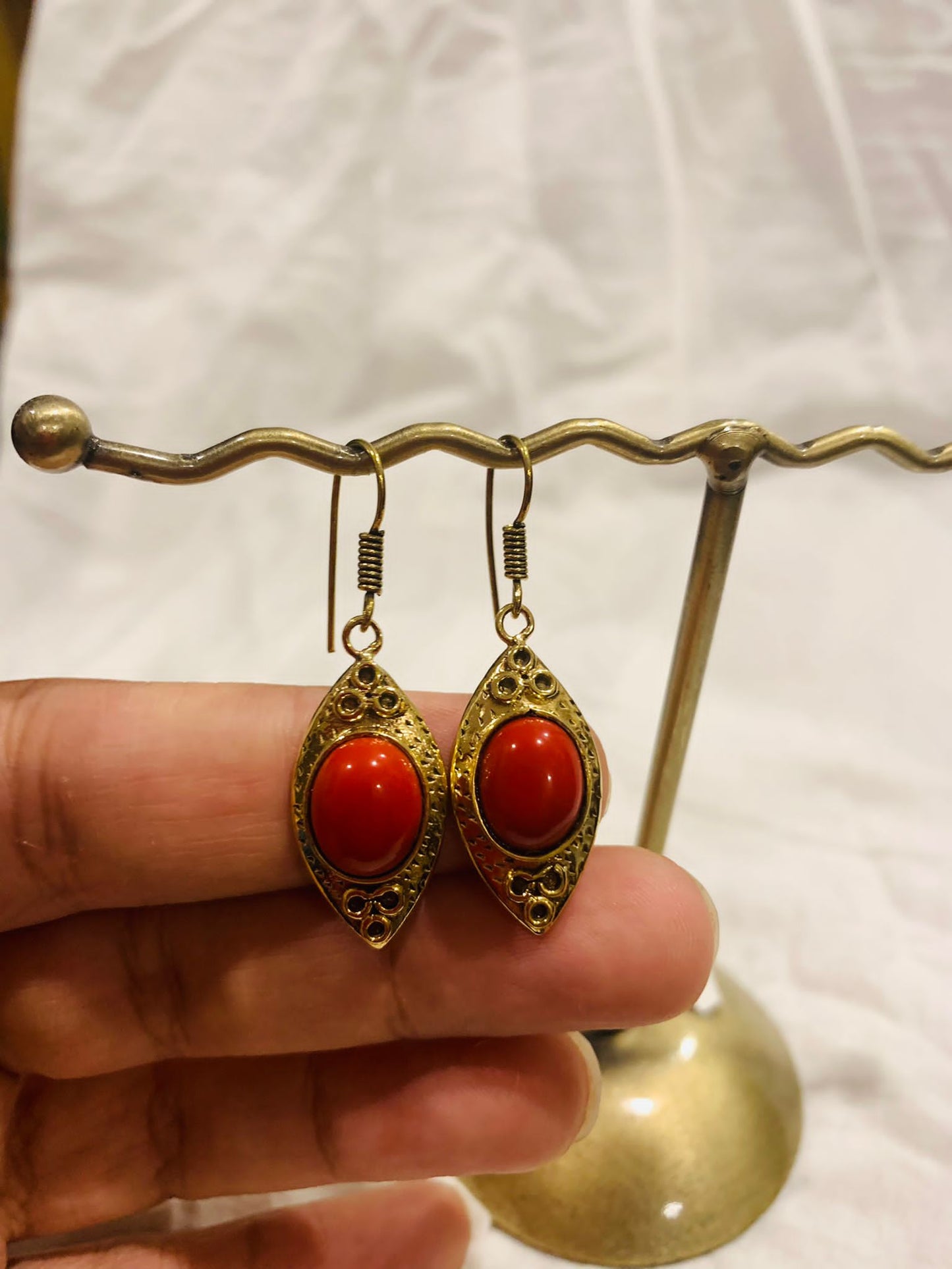 BOHEMIAN STYLE HANDCRAFTED BRASS EARRINGS #53