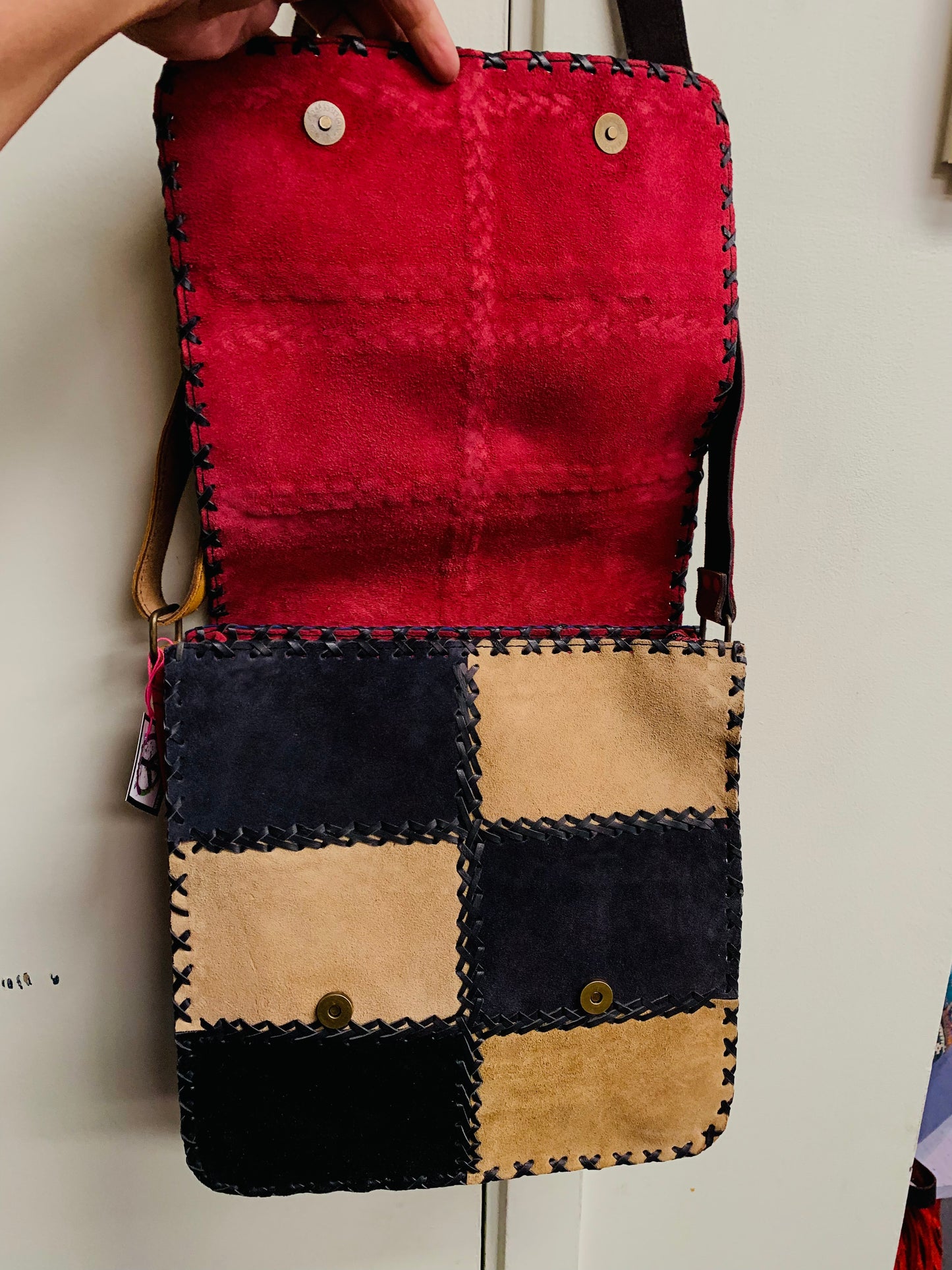 BOHO HANDCRAFTED GENUINE SUEDE LEATHER SACHET BAG #205566