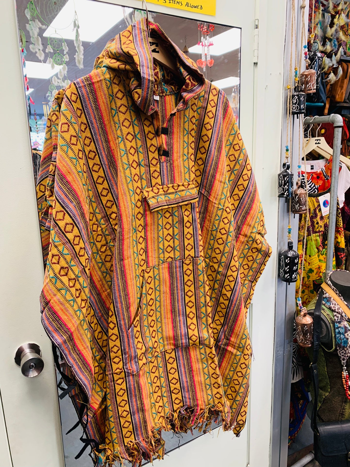 Bohemian style handcrafted Hoodie UNISEX Gheri poncho #017411