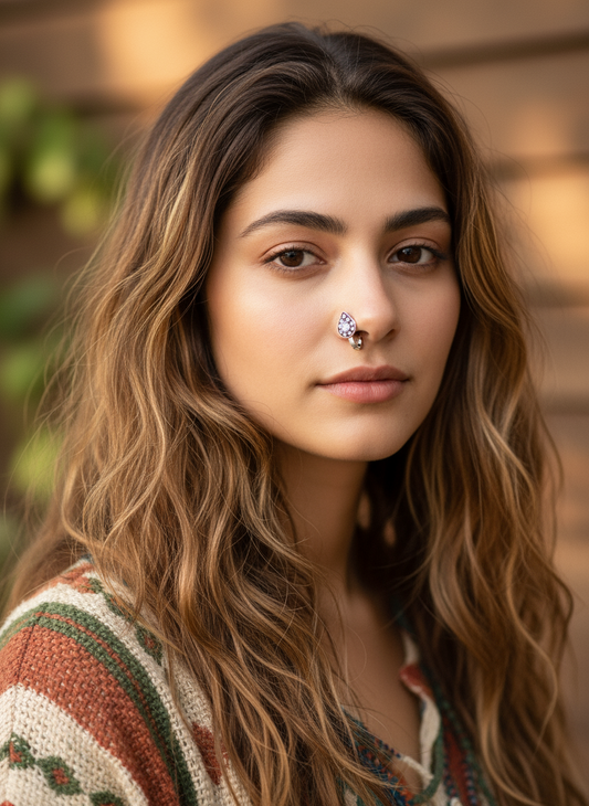 Bohemian handcrafted Clip-on Nose Pins/ Nose Rings  #831