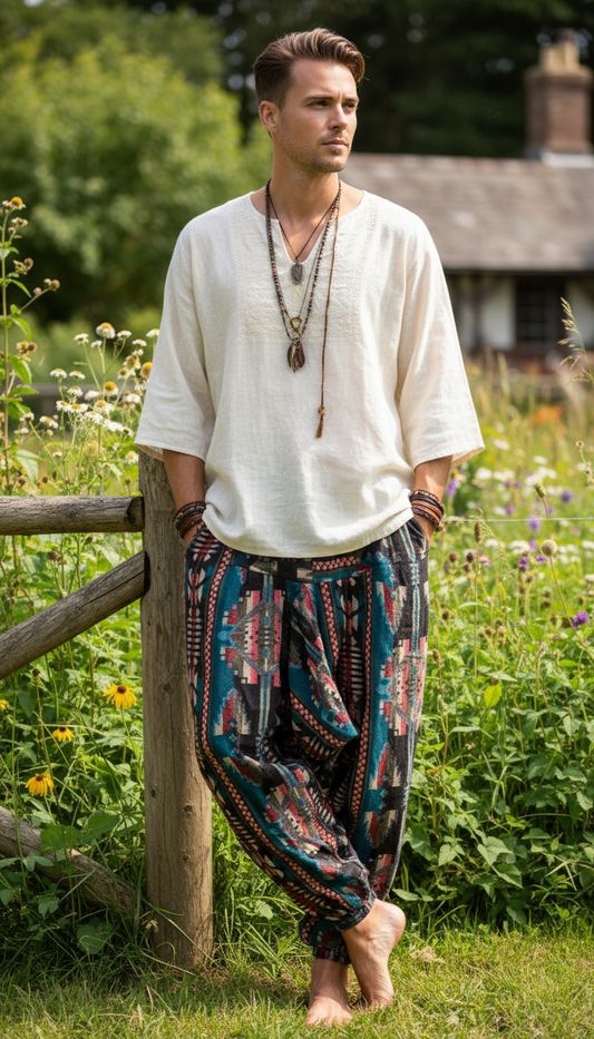 HANDCRAFTED WARM DROP CROTCH PANTS #WOOL2124