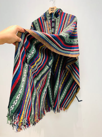 Bohemian handcrafted Hoodie UNISEX Gheri poncho #0170332