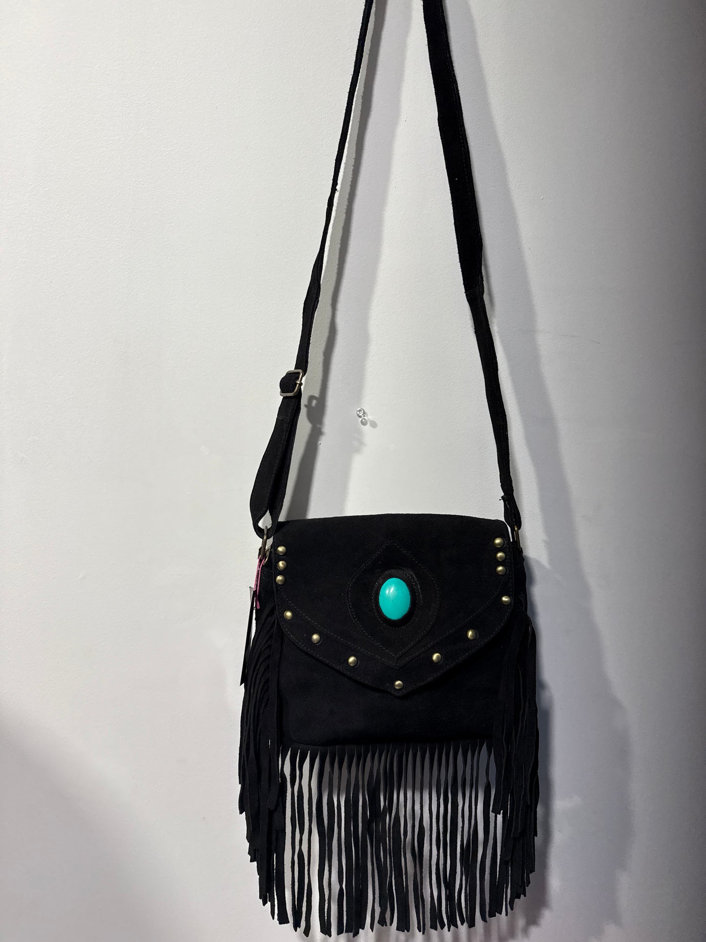 BOHEMIAN STATEMENT HANDCRAFTED GENUINE SUEDE LEATHER BAG #LEA11110