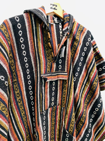 Boho handcrafted Hoodie UNISEX Gheri/ Dari poncho #60”