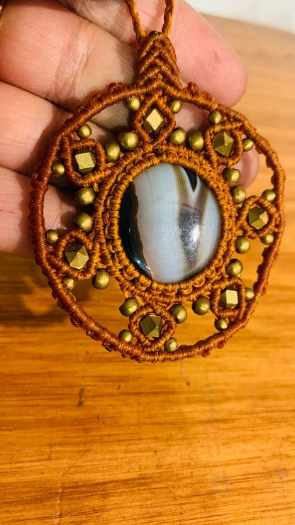 Bohemian style handcrafted Macrame necklace # 6