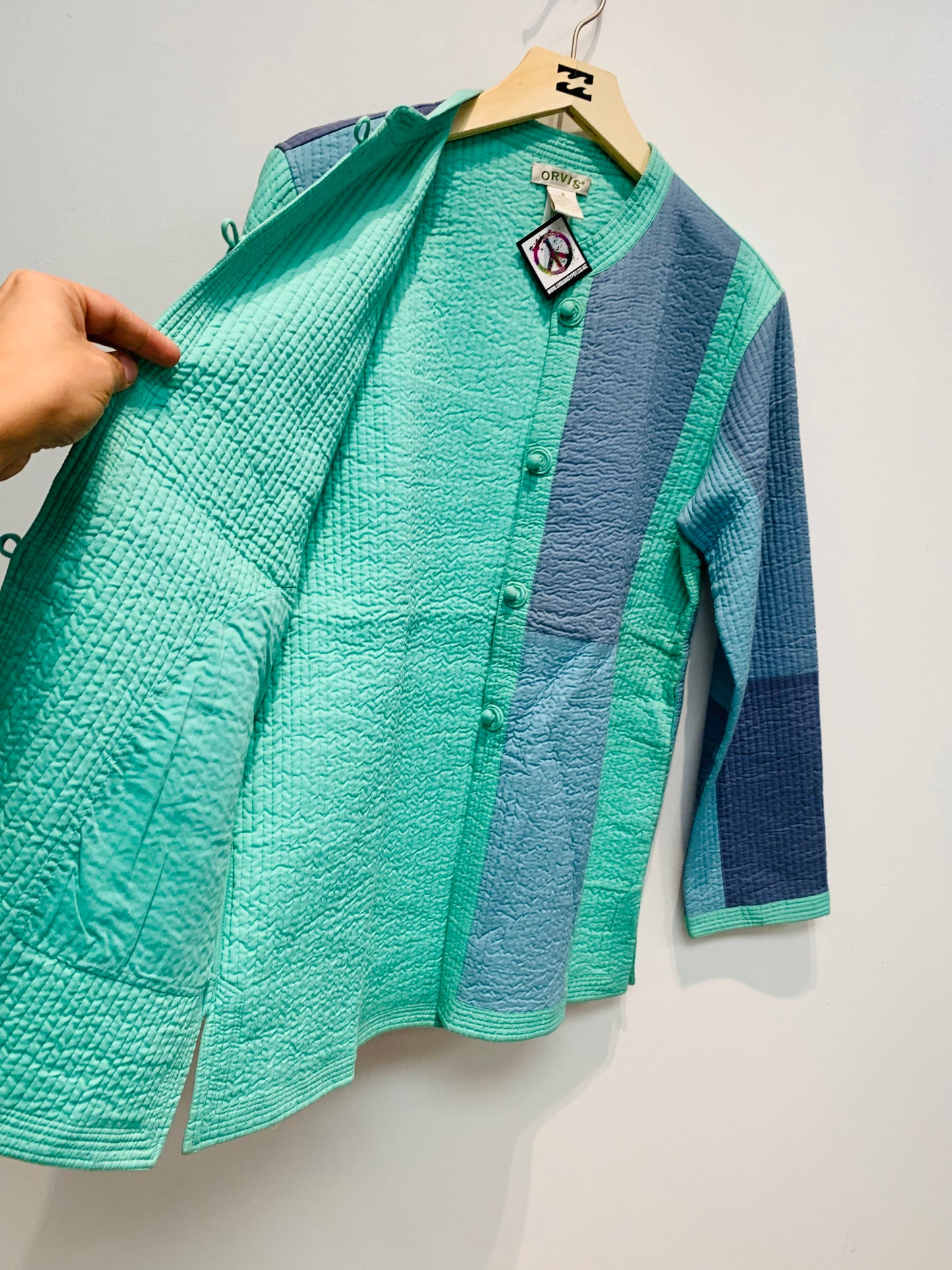 Handcrafted Reversible waist length Quilting Kantha Coat # QUIL025