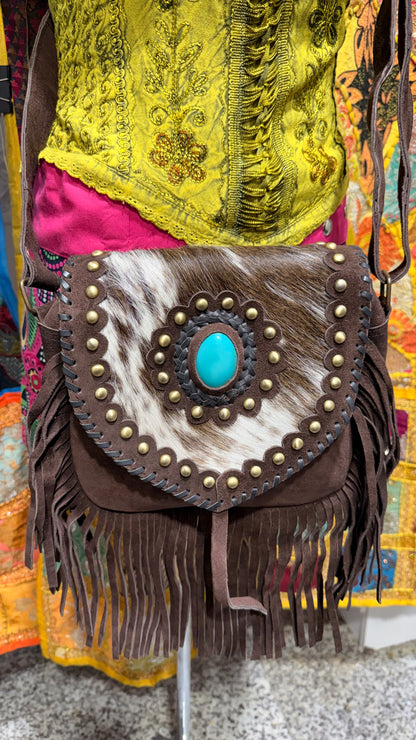 HANDCRAFTED GENUINE SUEDE LEATHER TOTE BAG  #LEA1081