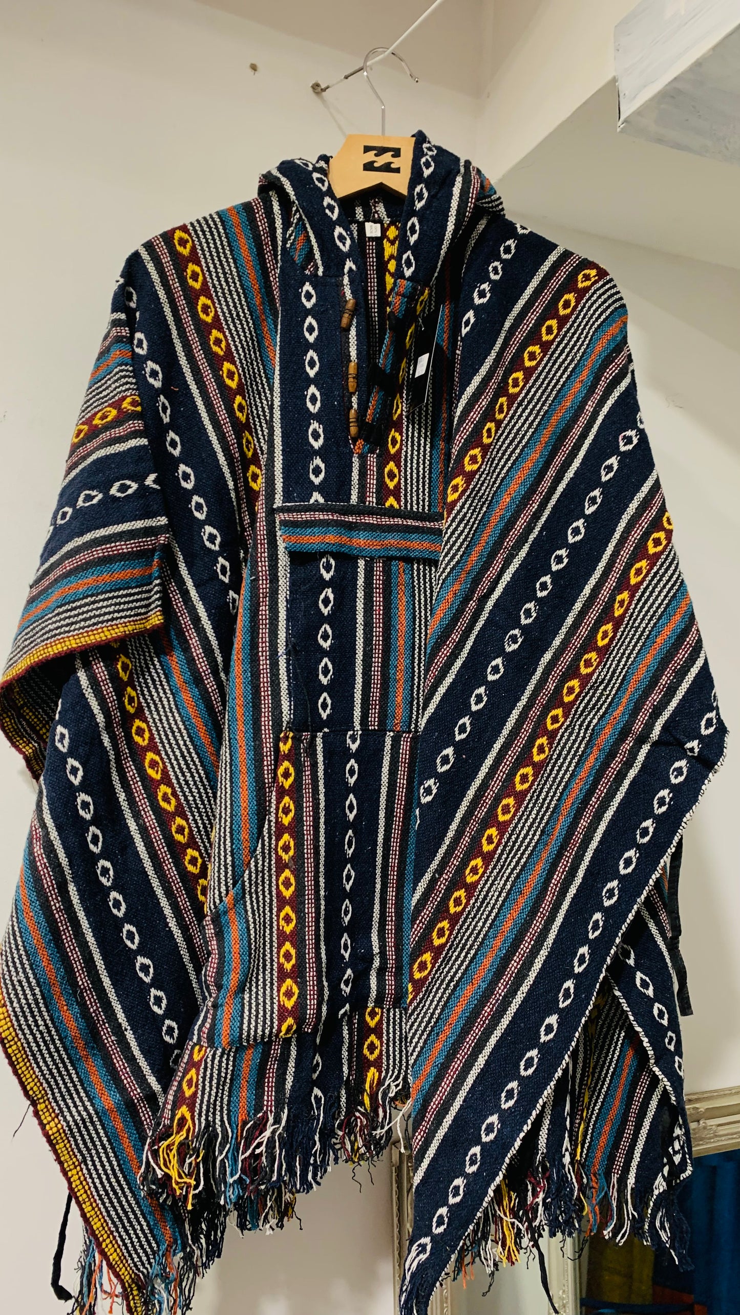 Bohemian style handcrafted Hoodie Gheri poncho  #017343