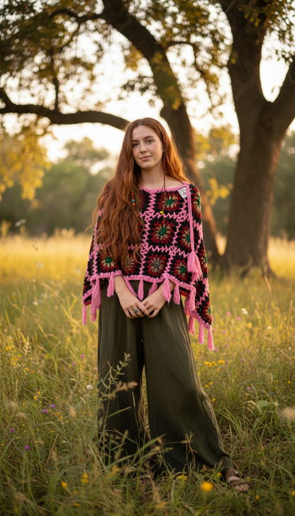 Handcrafted Crochet poncho #37