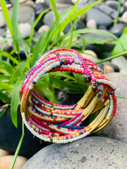 HIPPIE HANDCRAFTED HAND CUFF BEADS BANGLE  #CUFF2288