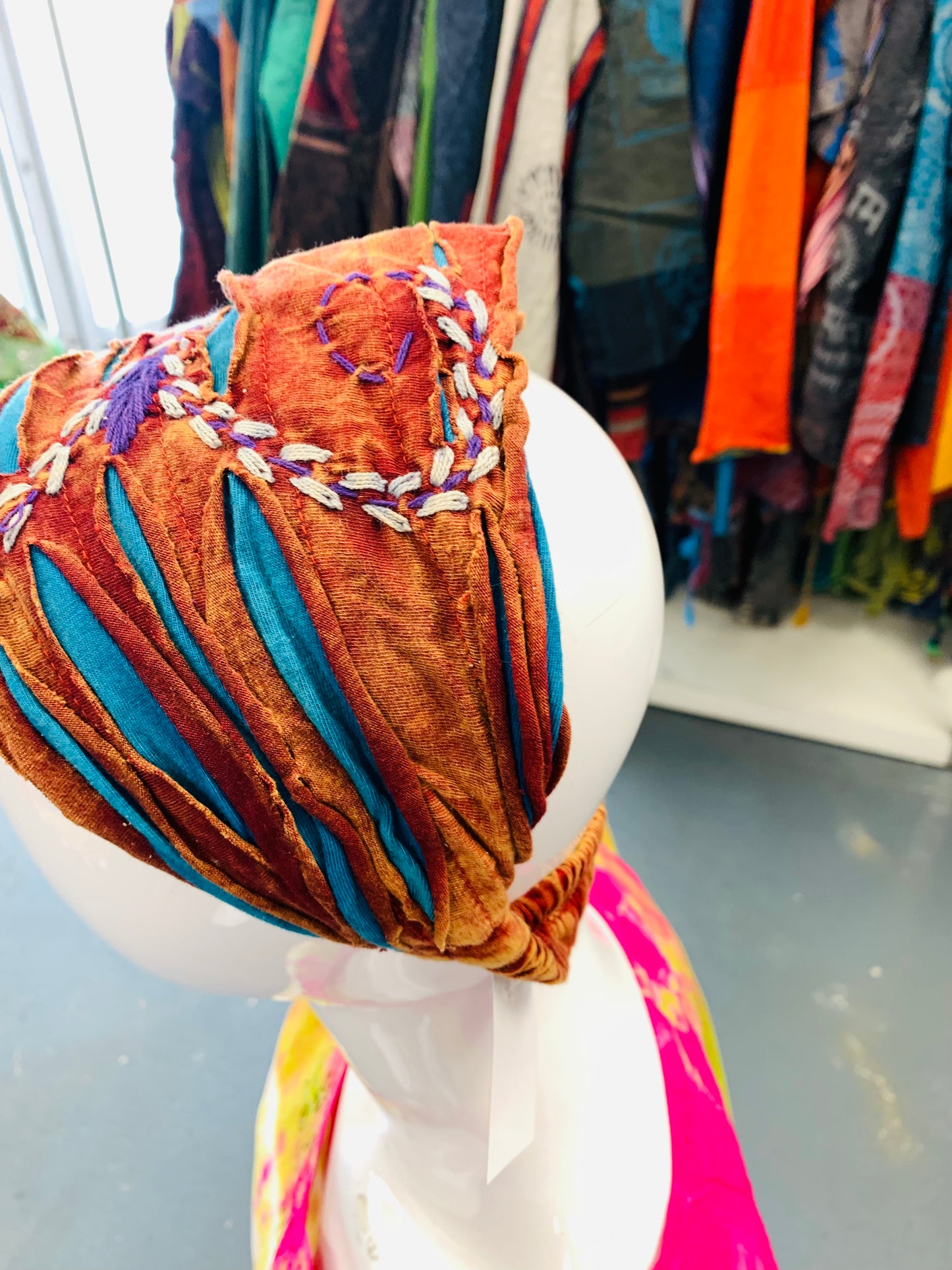 Bohemian handcrafted Embroidered Unisex Headband # HB2202