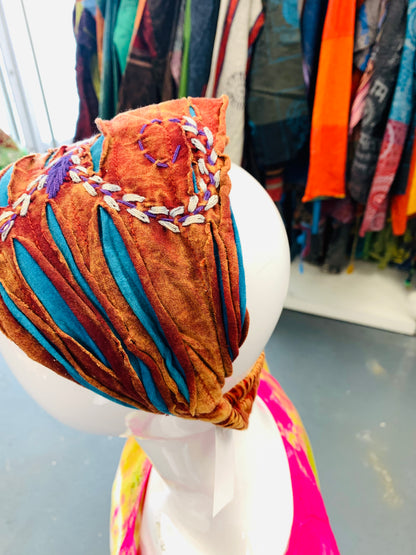 Bohemian handcrafted Embroidered Unisex Headband # HB2202