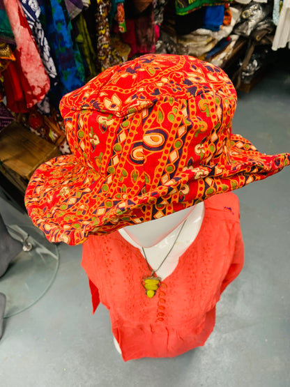 BOHO STYLE HANDCRAFTED REVERSIBLE MANDALA SUN HATS #8462