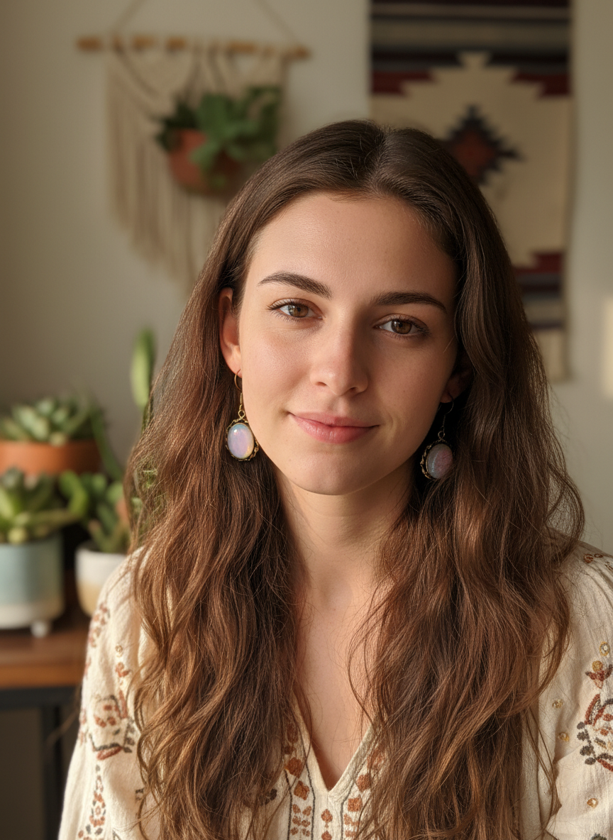 BOHEMIAN HANDCRAFTED STONE EARRINGS #EAR134