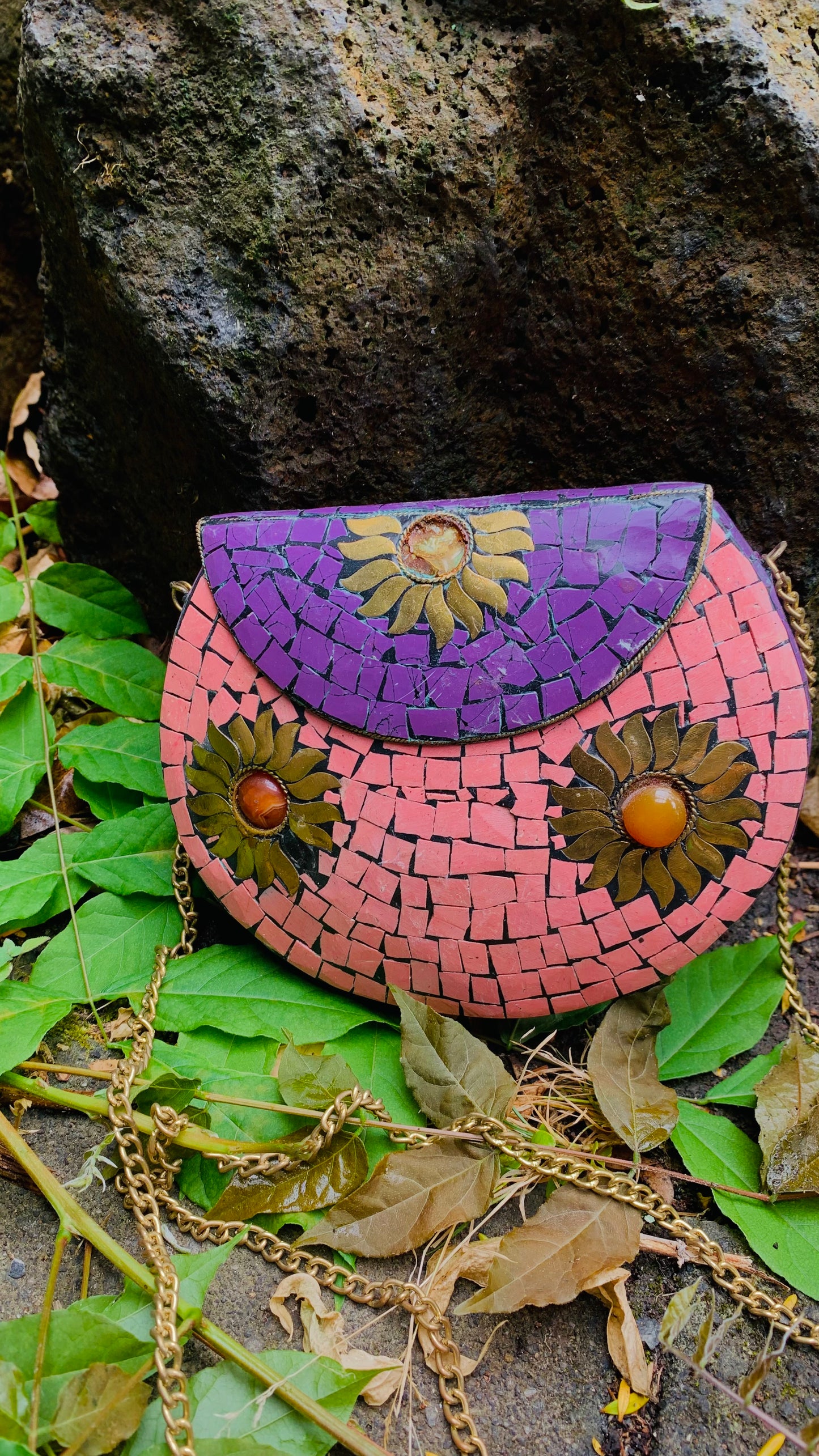 CLEARANCE!!  Bohemian style handcrafted metal / Brass Clutch #906