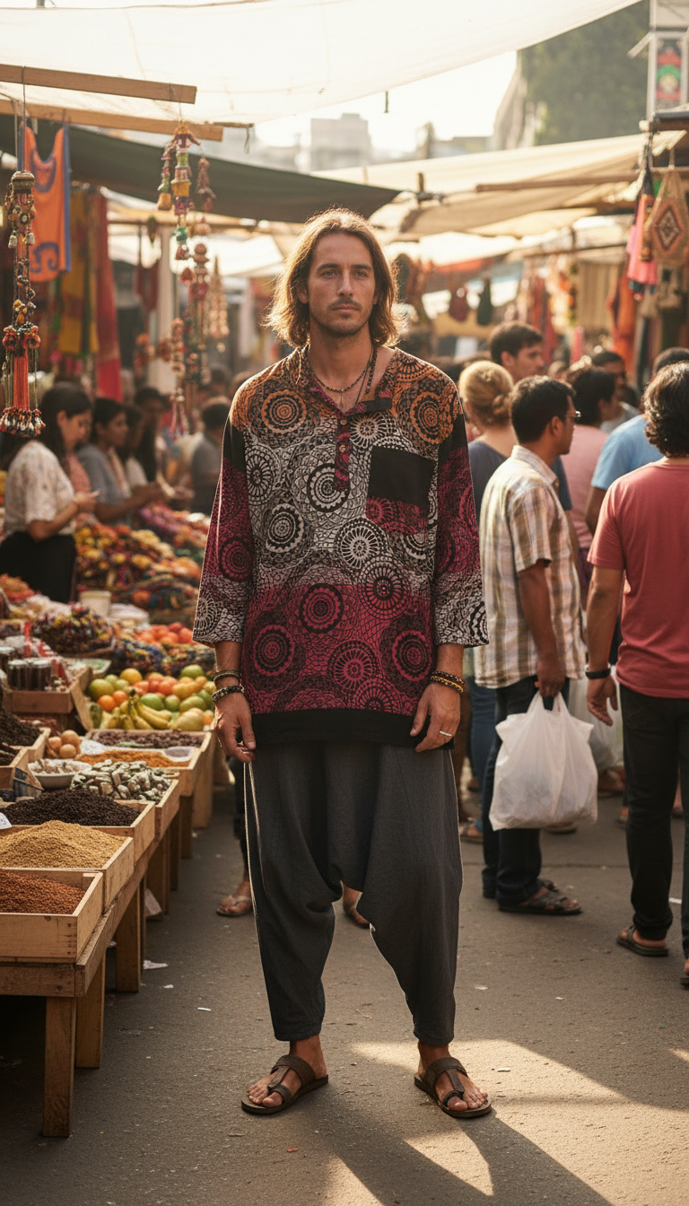 Bohemian handcrafted cotton Kurta # KURT623