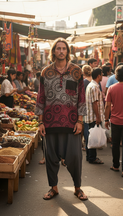 Bohemian handcrafted cotton Kurta # KURT623