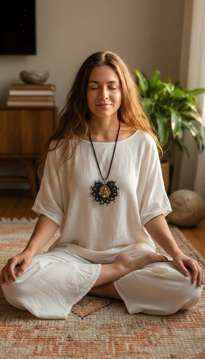 Bohemian style handcrafted Macrame necklace # 10