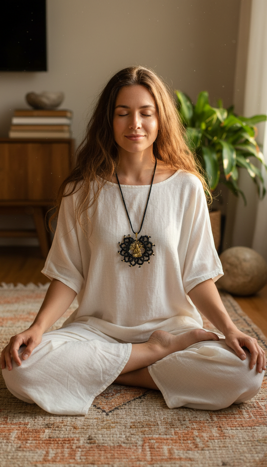 Bohemian style handcrafted Macrame necklace # 10