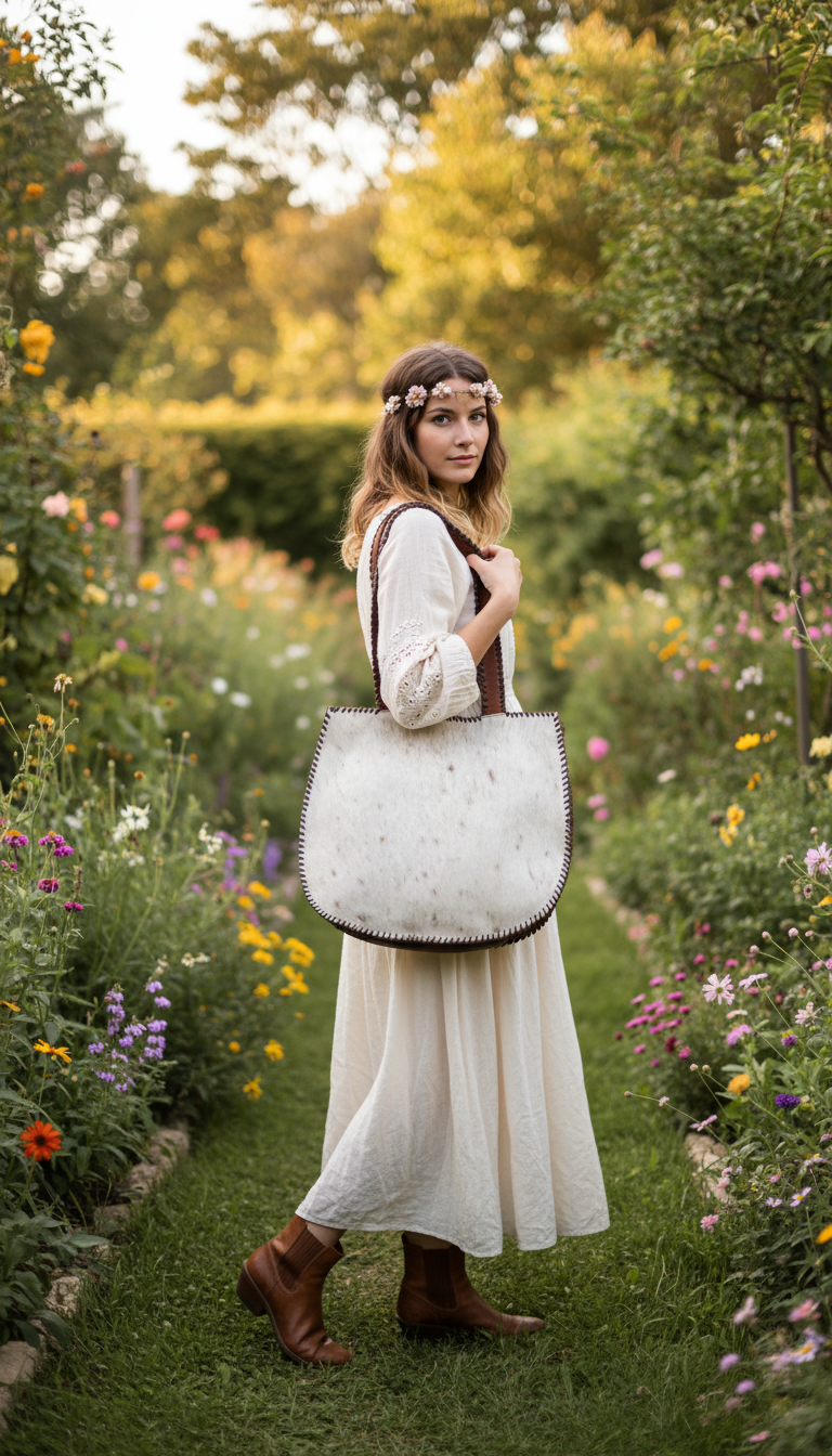 HANDCRAFTED GENUINE LEATHER WITH NATURAL COWHIDE #10