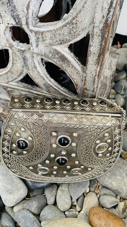 CLEARANCE!!  Bohemian style handcrafted metal / Brass Clutch #90621