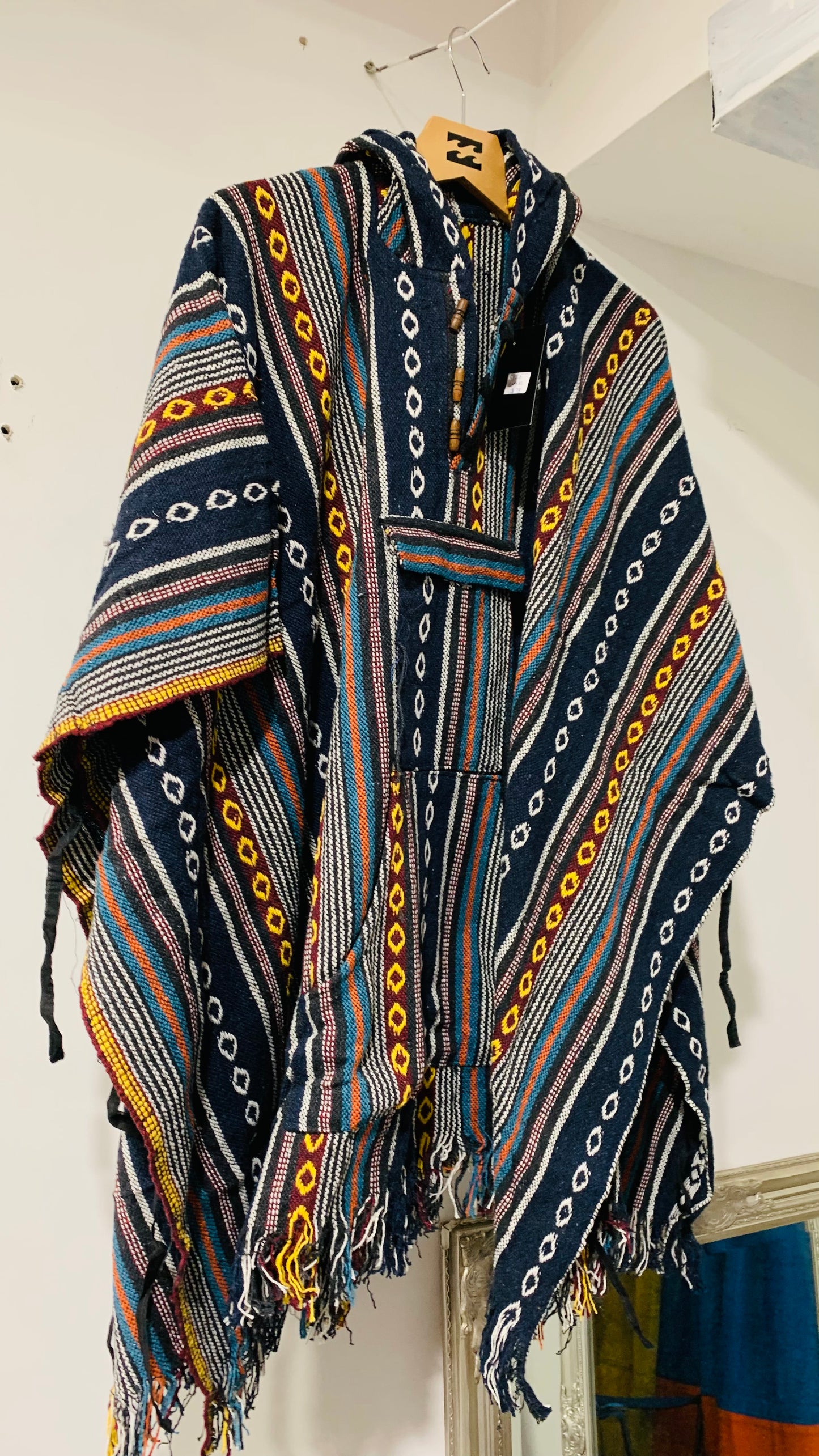 Bohemian style handcrafted Hoodie Gheri poncho  #017343