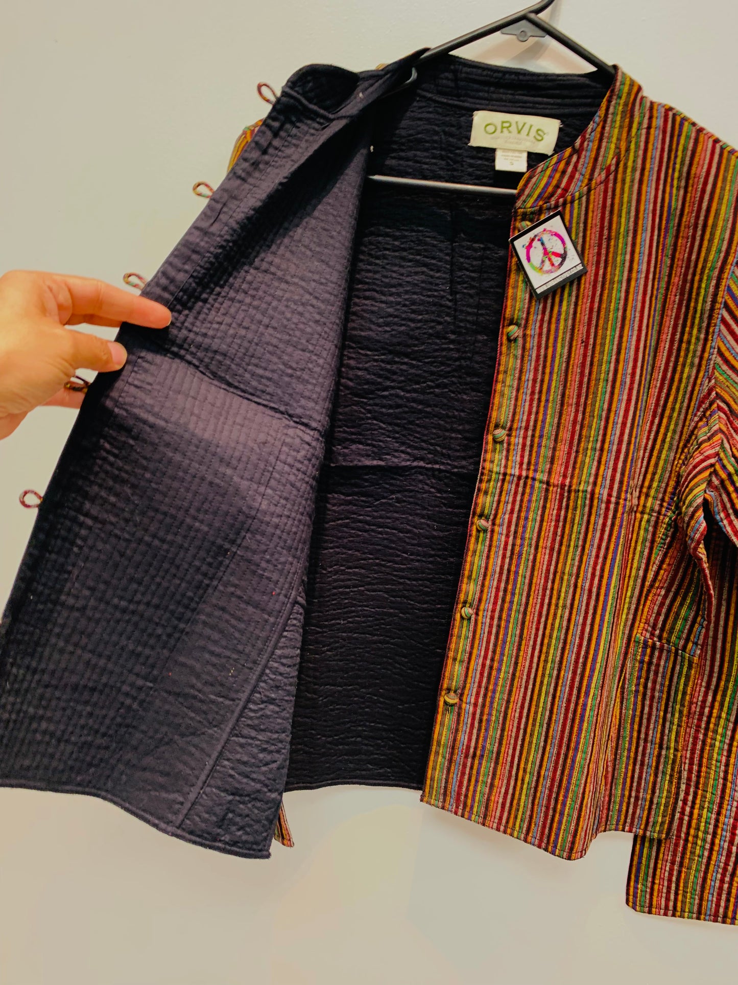 Handcrafted Reversible waist length Quilting Kantha Coat # QUIL030