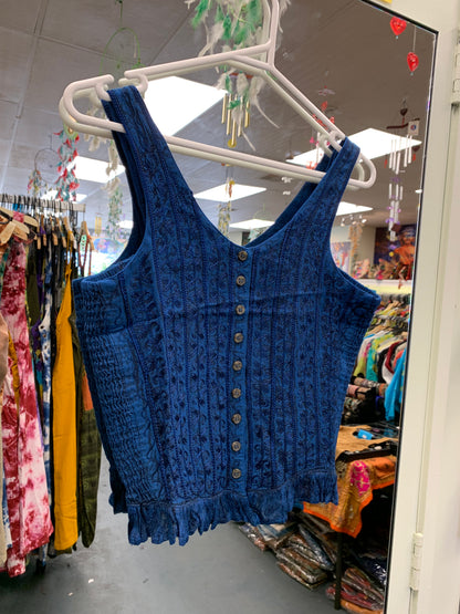 Bohemian Handcrafted Waist coat Crop Top #CRTOP103