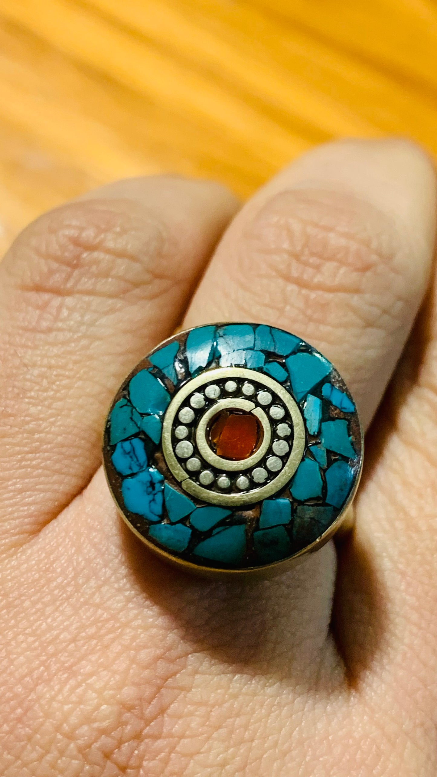 Bohemian style handcrafted Tibetan ring #400