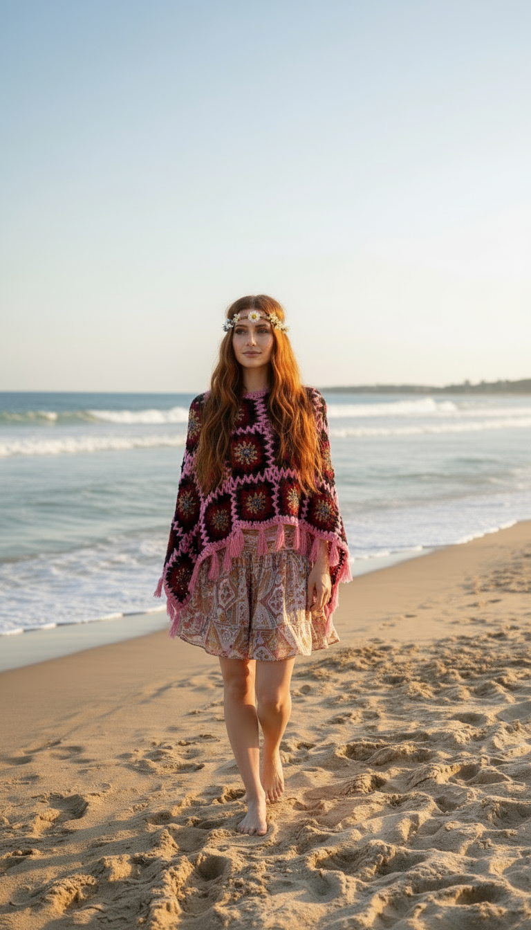 Handcrafted Crochet poncho #30