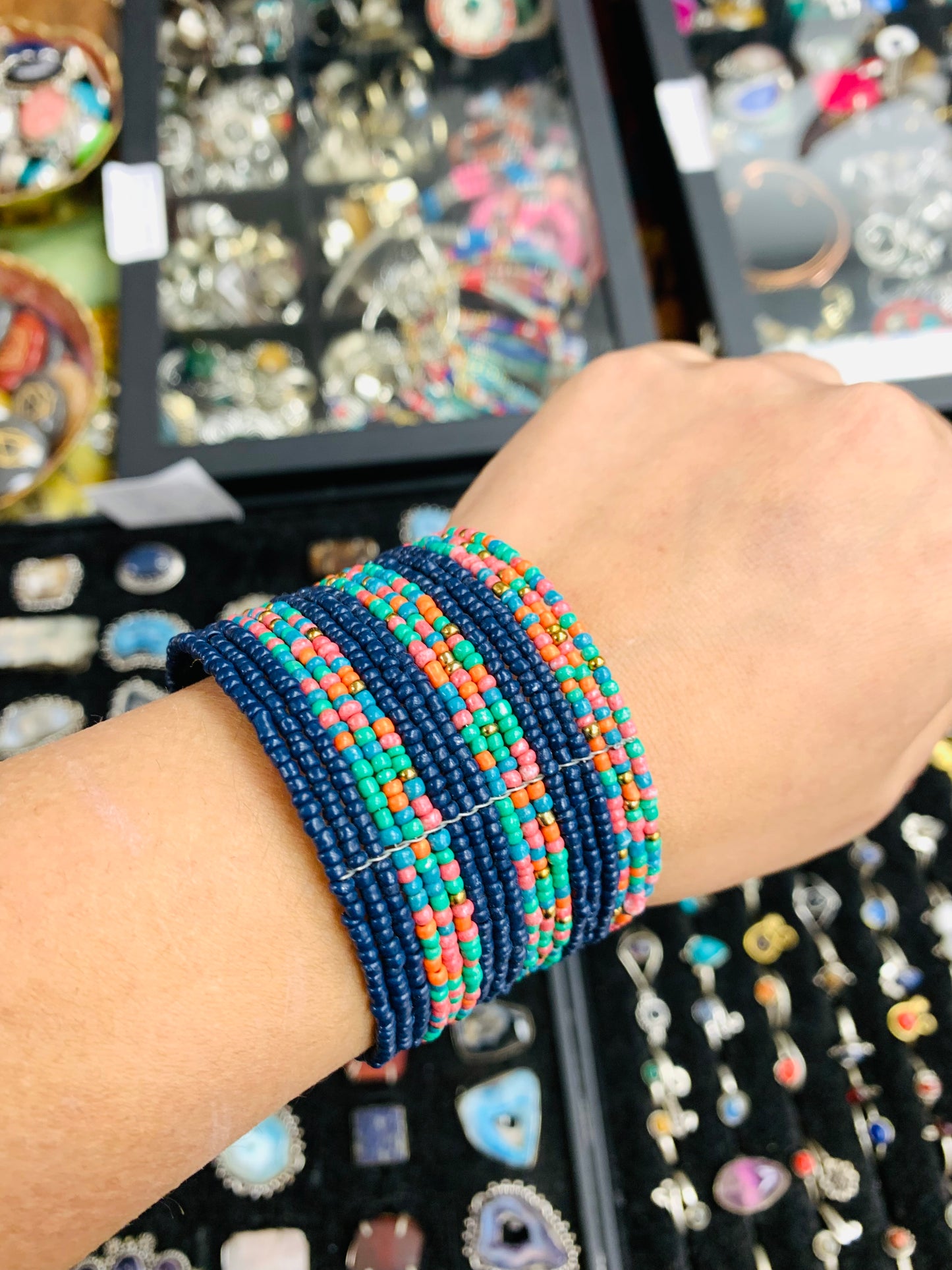 HIPPIE HANDCRAFTED HAND CUFF BEADS BANGLE  #CUFF2285