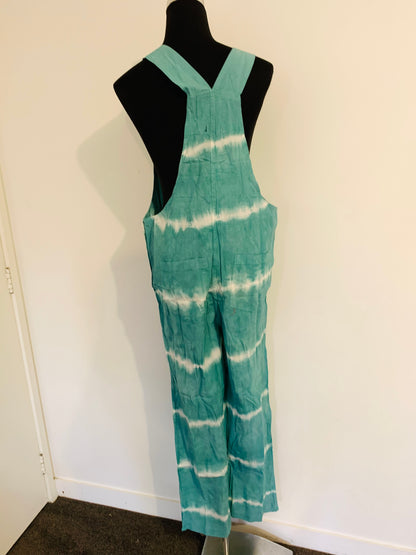 Bohemian Handcrafted Tie Dye Straight Overalls/ Dungaree # JUM031