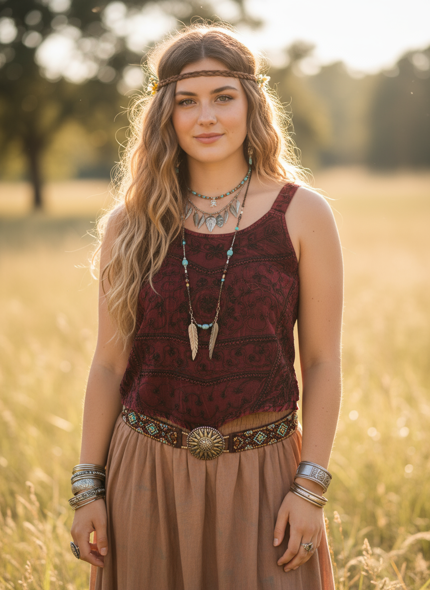 Bohemian Handcrafted Crop Top #CRTOP106