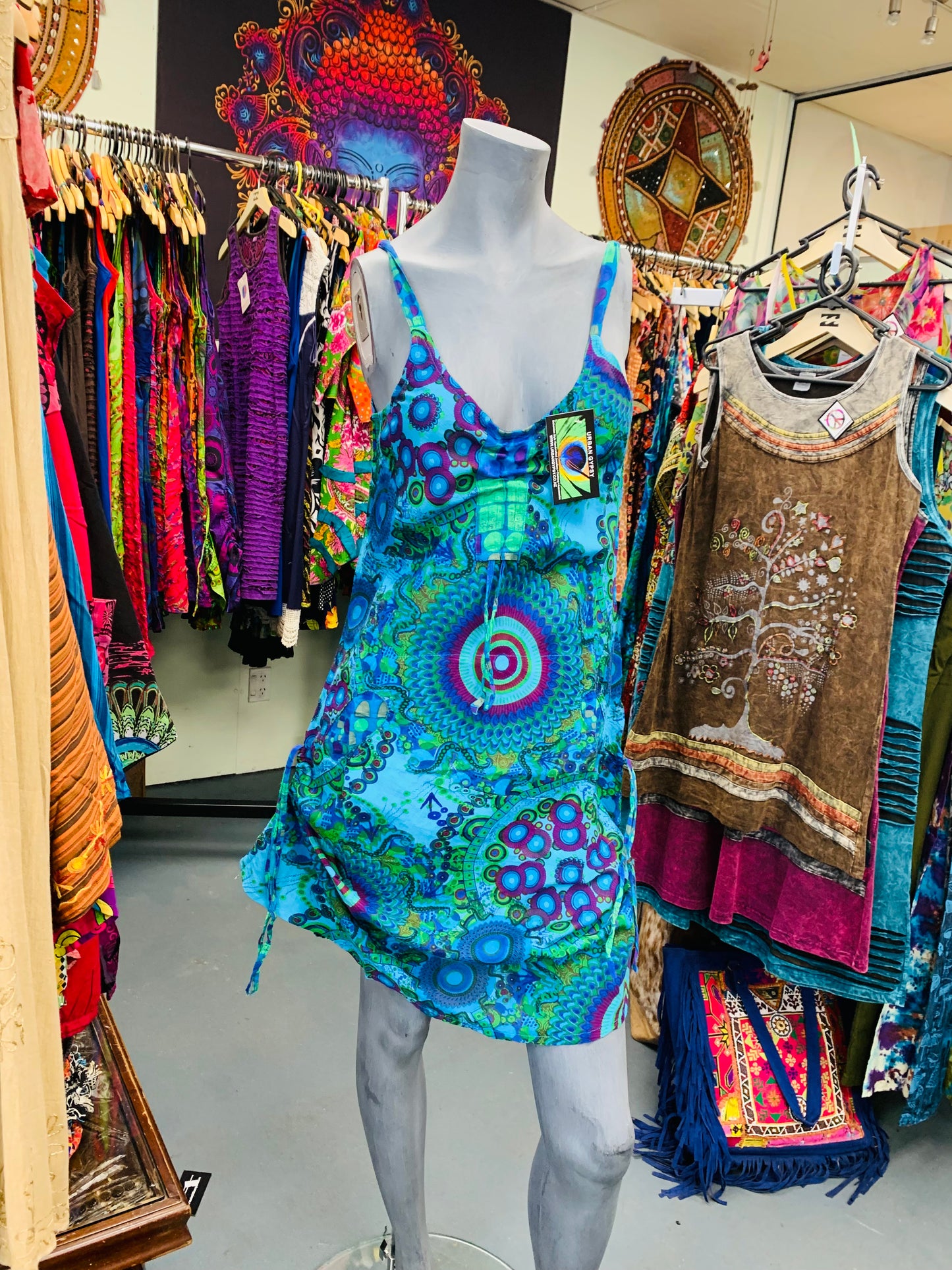 Bohemian style handcrafted cotton Trance  dress   #00435