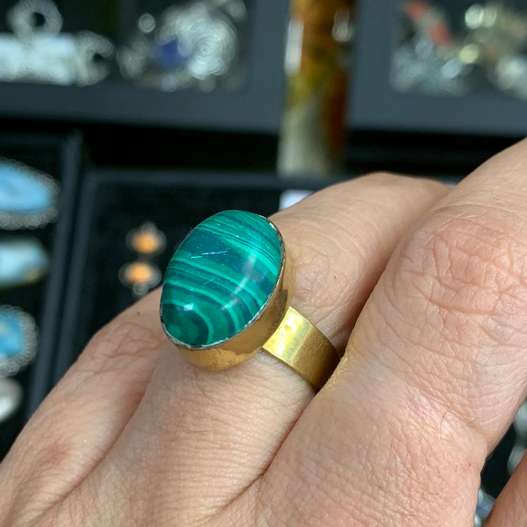 Bohemian style handcrafted Natural Stone ring #45023