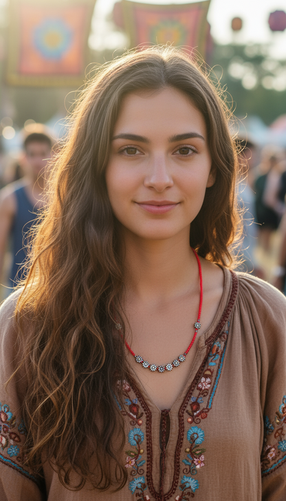 BOHEMIAN STYLE HANDCRAFTED  BEADS NECKLACE #NECK24