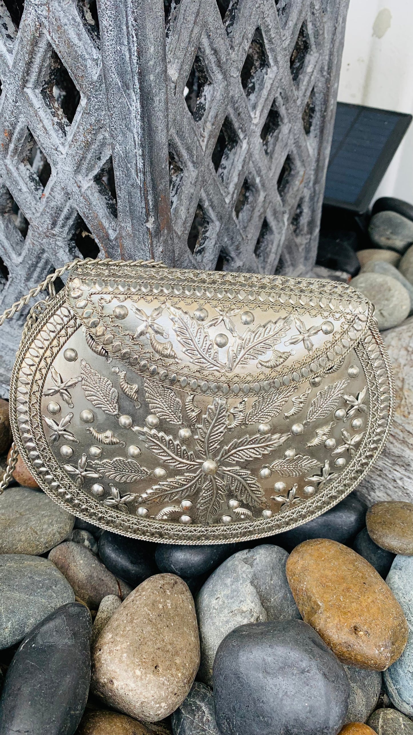CLEARANCE!!  Bohemian style handcrafted metal / Brass Clutch #90619