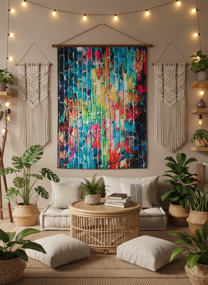 Bohemian style handcrafted wall hanging/ Tapastry #81991