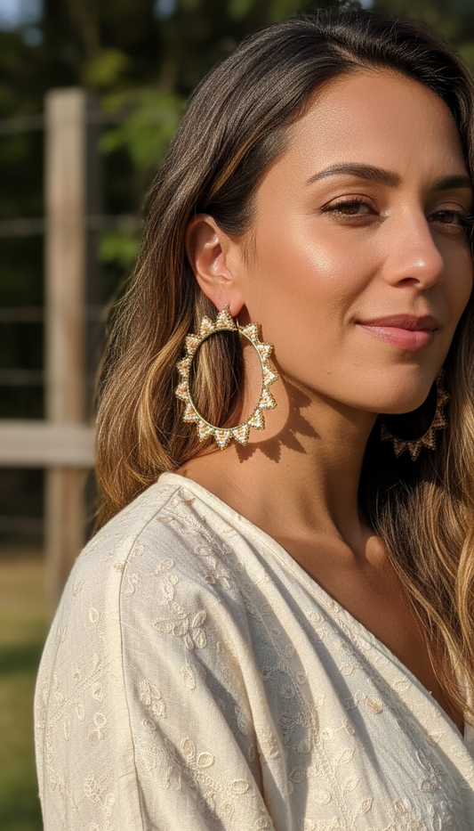 BOHEMIAN HANDCRAFTED HOOP EARRINGS #EAR158
