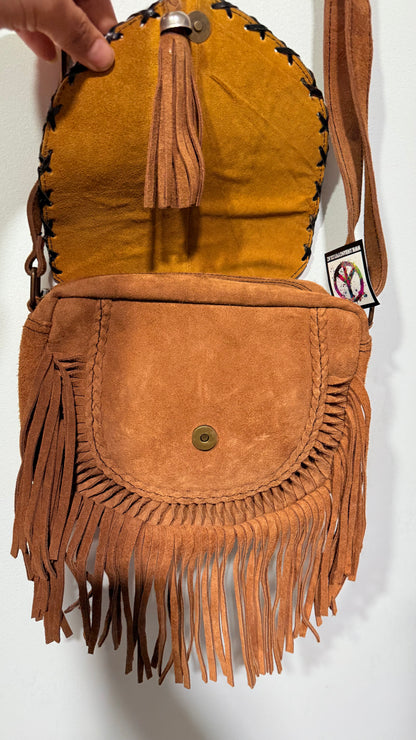 BOHO HANDCRAFTED GENUINE SUEDE LEATHER BAG #205580