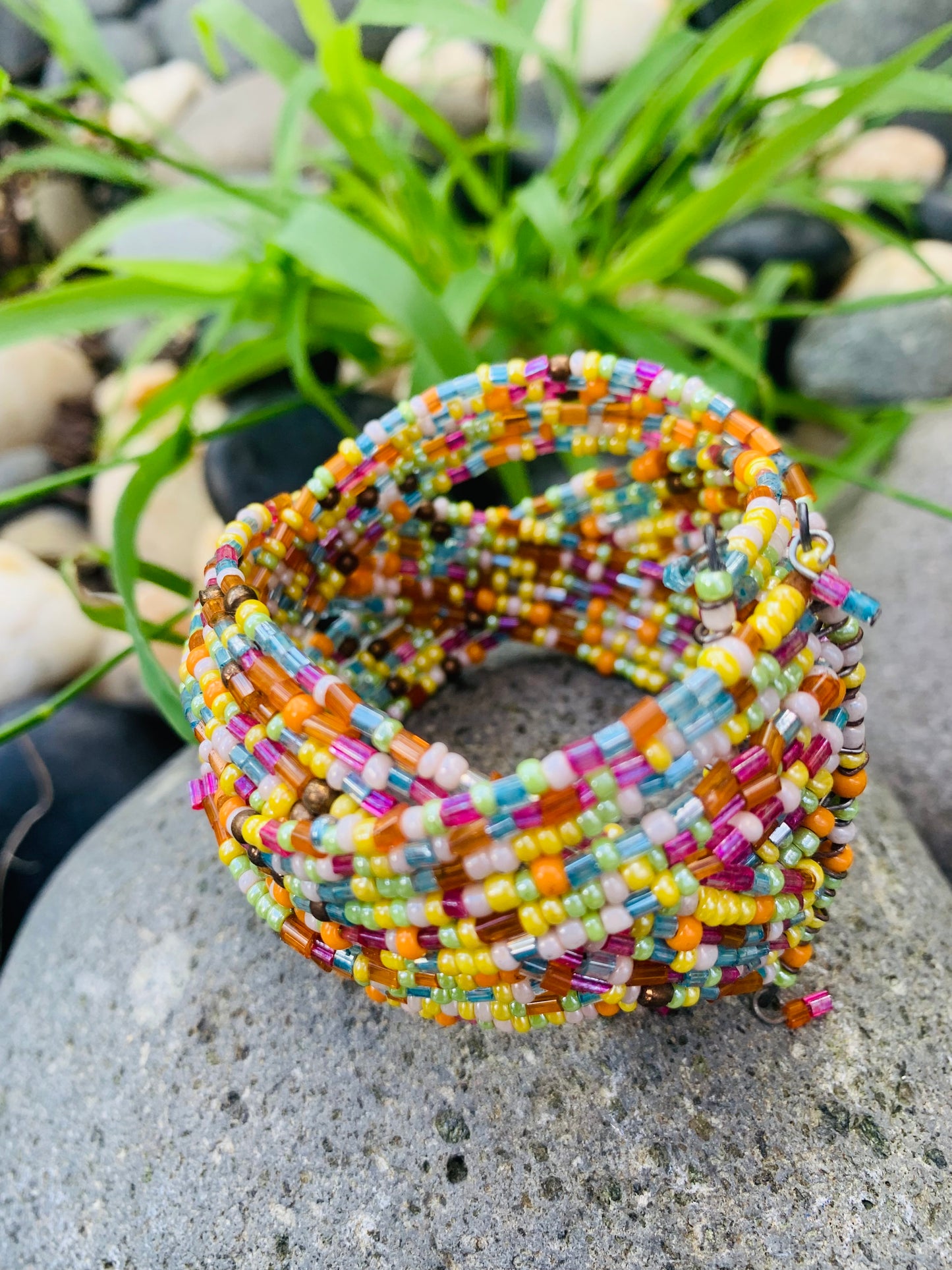 HIPPIE HANDCRAFTED HAND CUFF BEADS BANGLE  #CUFF2283